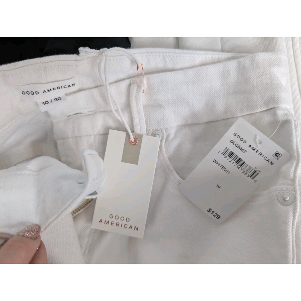 Good American Jeans Womens 10/30 White Good Legs Crop Skinny Basics Capsule - Picture 8 of 9